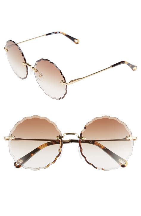 occhiali chloe rosie|Chloe Rosie Rimless Scalloped Sunglasses .